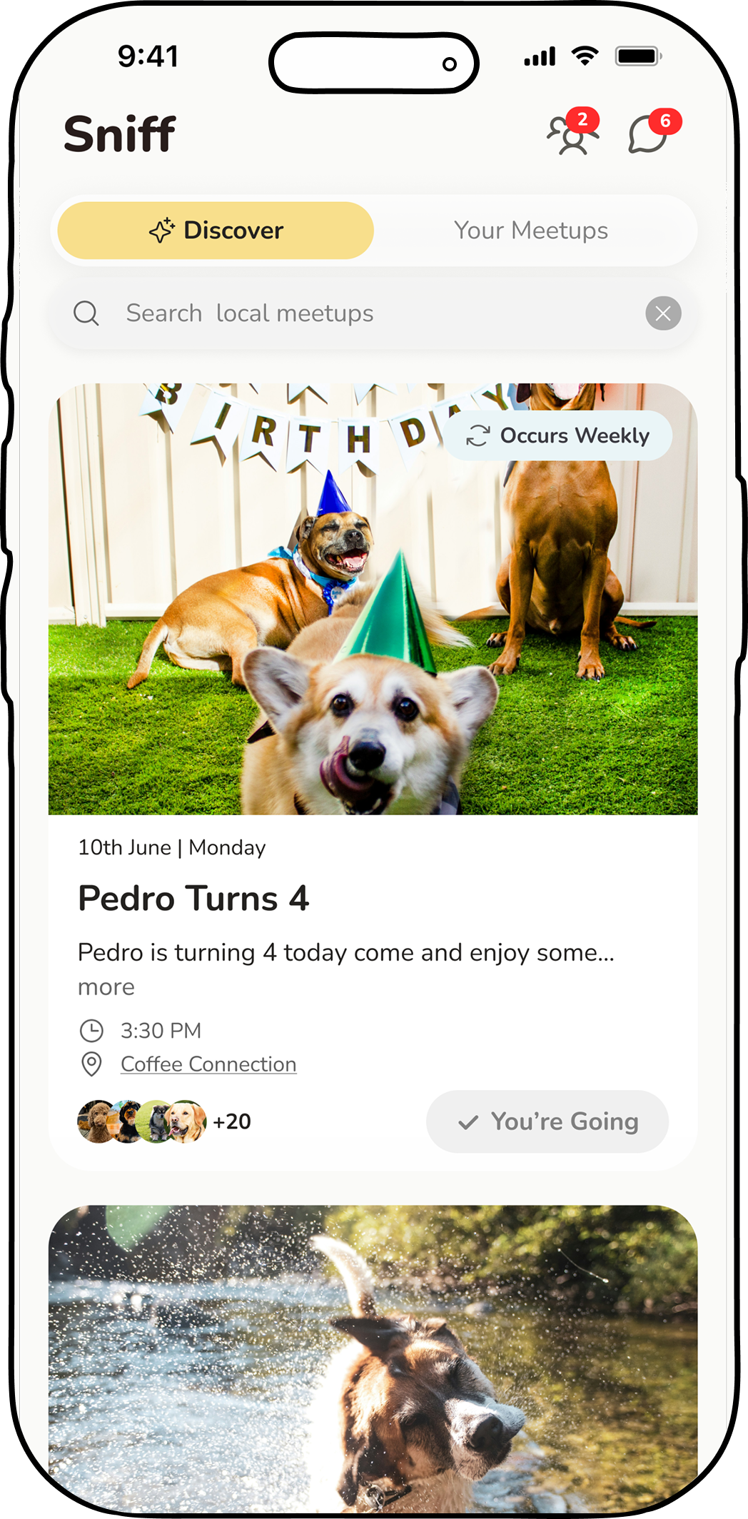 Sniff app discover screen